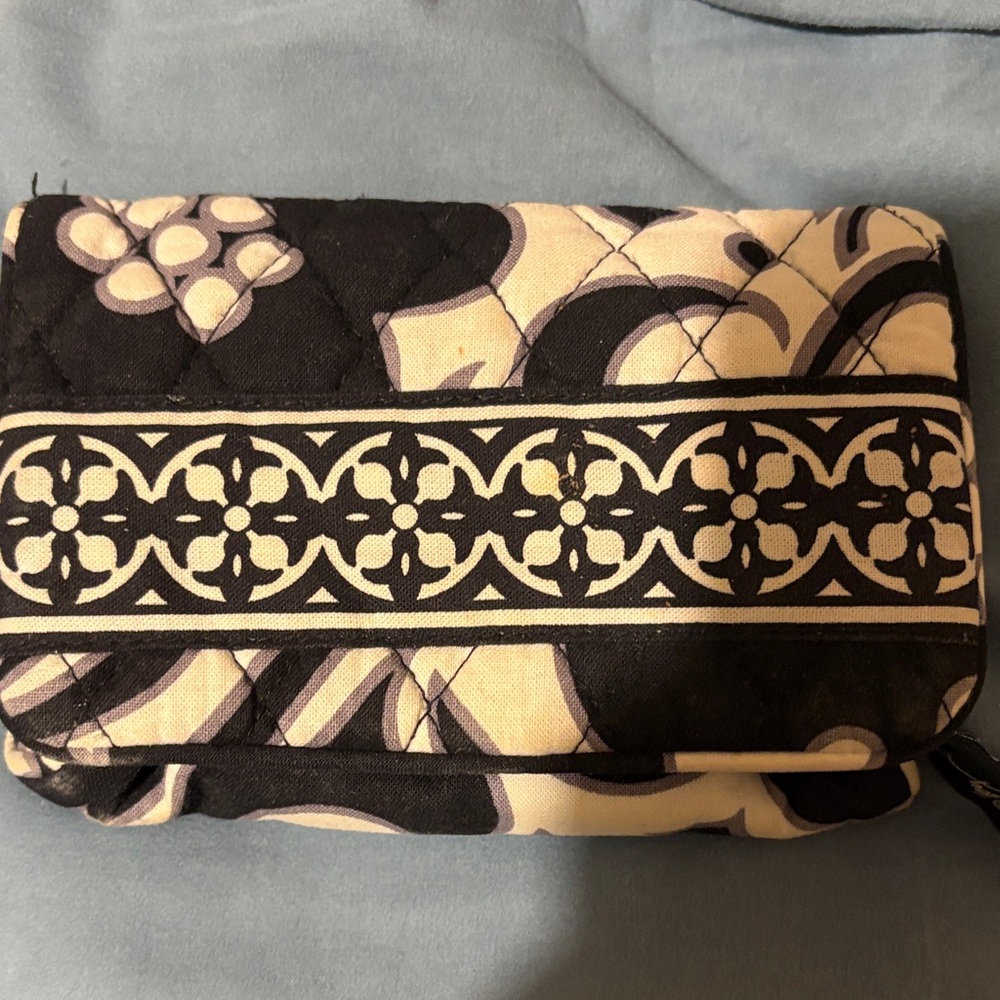 Black and Cream Patterned Women's Wallet